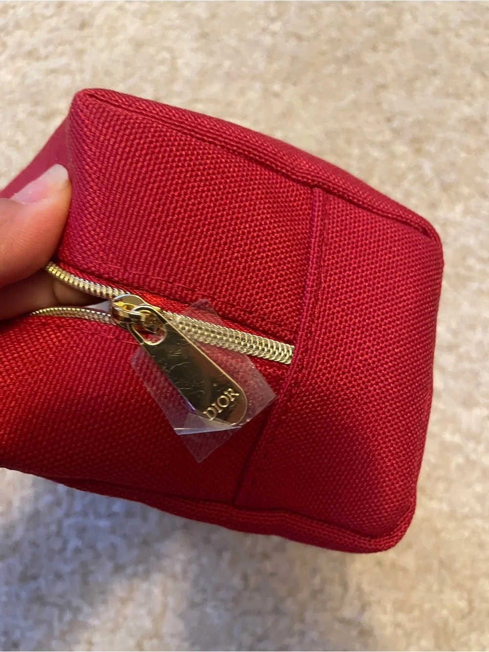 New! Christian Dior Red makeup Cosmetic Pouch Bag
